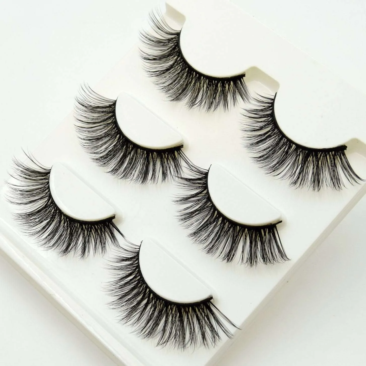 10 Pairs Mink Lashes Make Up Faux Hand Made Eyelashes Reusable Crisscross Q01