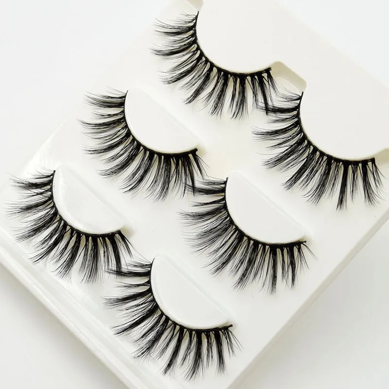 10 Pairs Mink Lashes Make Up Faux Hand Made Eyelashes Reusable Crisscross Q01