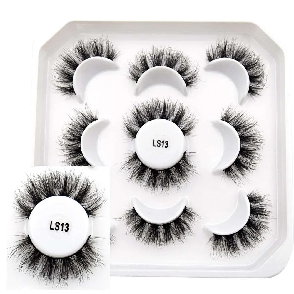 10 Pairs Mink Lashes Make Up Faux Hand Made Eyelashes Reusable Crisscross Q01