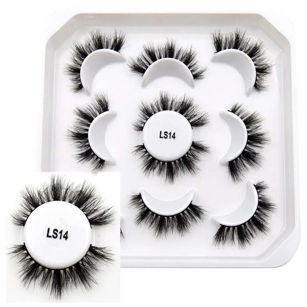 10 Pairs Mink Lashes Make Up Faux Hand Made Eyelashes Reusable Crisscross Q01