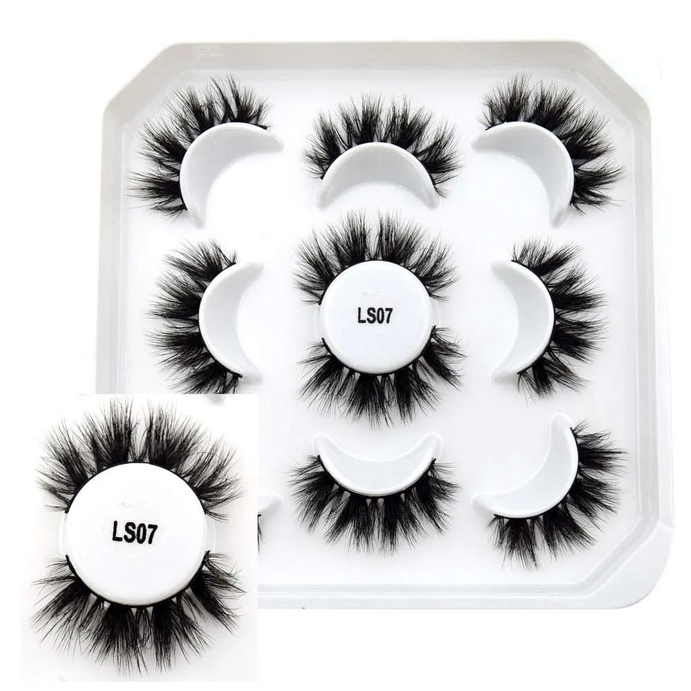 10 Pairs Mink Lashes Make Up Faux Hand Made Eyelashes Reusable Crisscross Q01