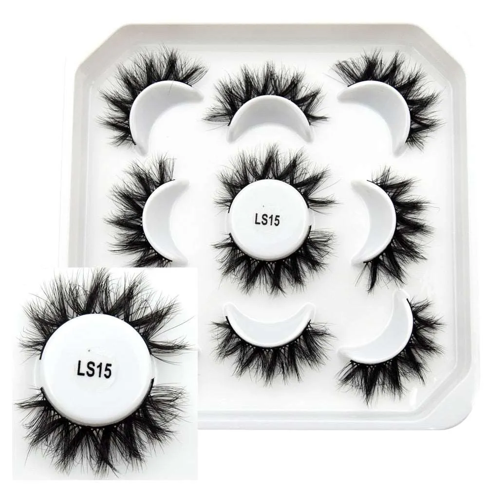 10 Pairs Mink Lashes Make Up Faux Hand Made Eyelashes Reusable Crisscross Q01