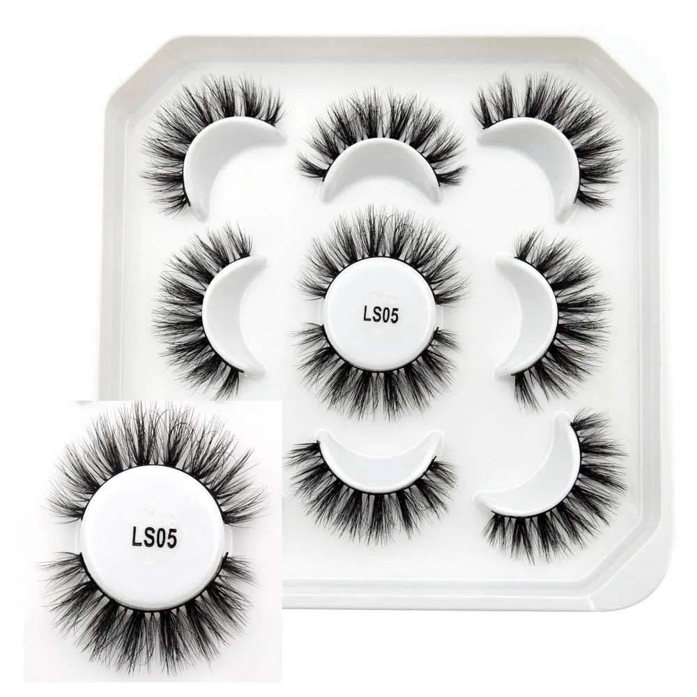 10 Pairs Mink Lashes Make Up Faux Hand Made Eyelashes Reusable Crisscross Q01