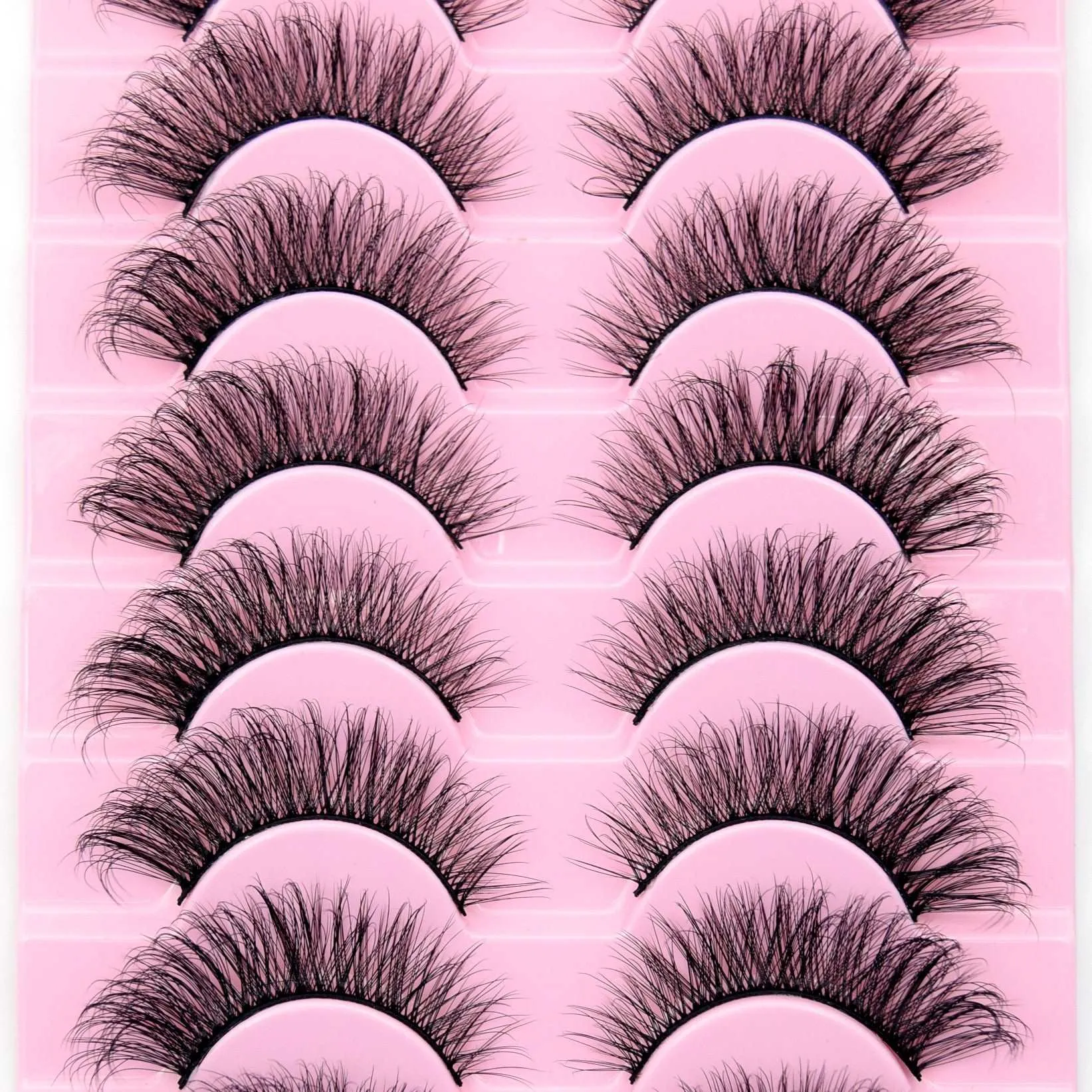 10 Pairs Mink Lashes Make Up Faux Hand Made Eyelashes Reusable Crisscross Q01