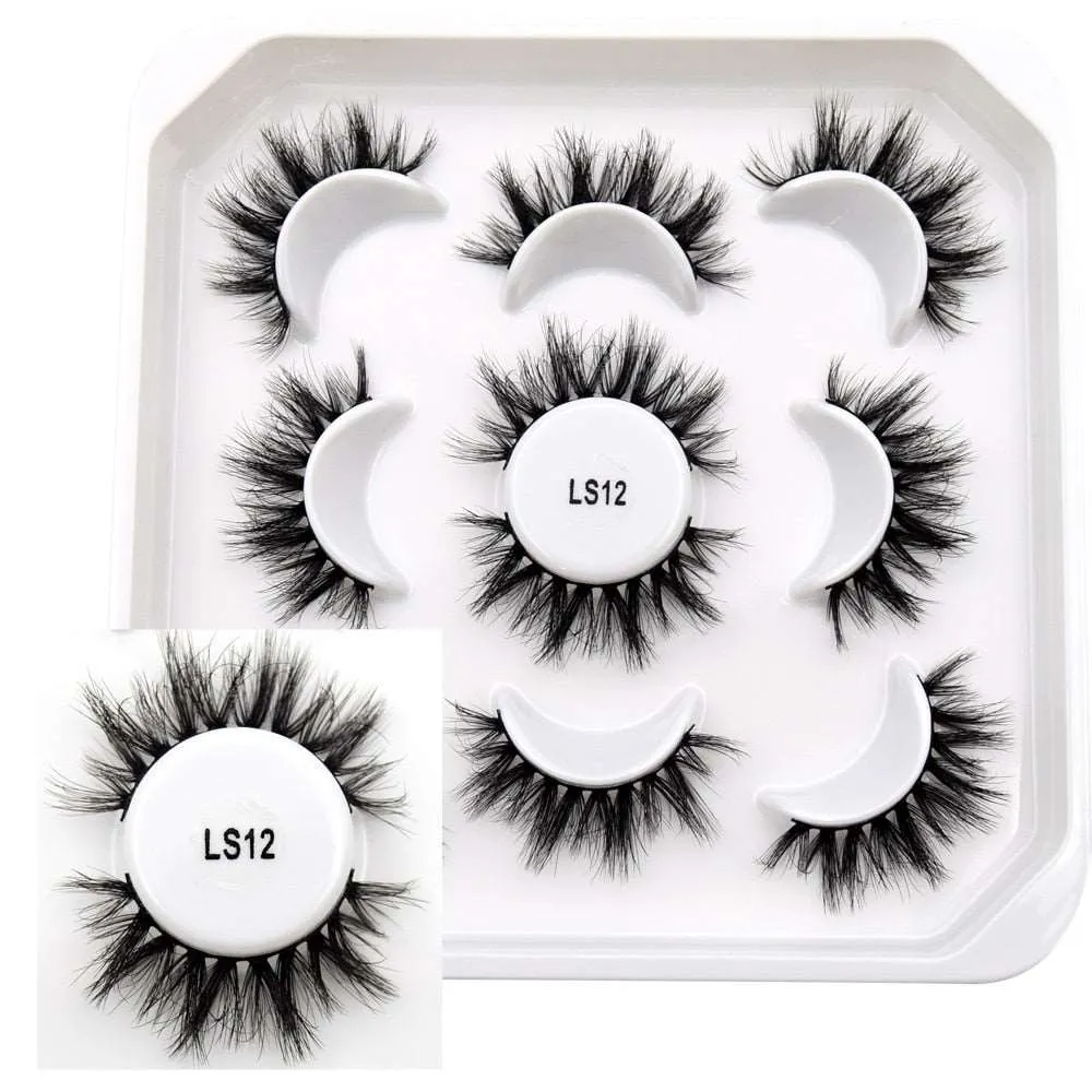 10 Pairs Mink Lashes Make Up Faux Hand Made Eyelashes Reusable Crisscross Q01