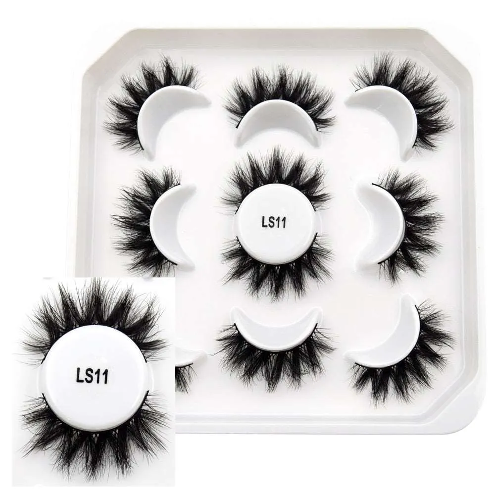 10 Pairs Mink Lashes Make Up Faux Hand Made Eyelashes Reusable Crisscross Q01