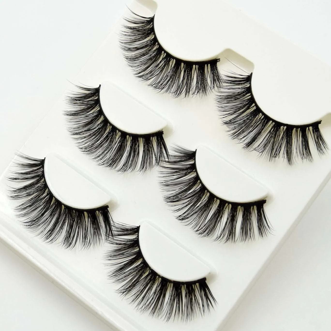 10 Pairs Mink Lashes Make Up Faux Hand Made Eyelashes Reusable Crisscross Q01