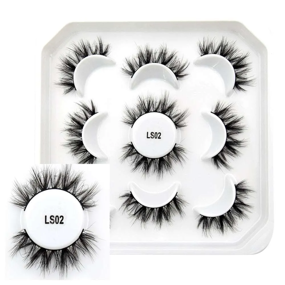 10 Pairs Mink Lashes Make Up Faux Hand Made Eyelashes Reusable Crisscross Q01