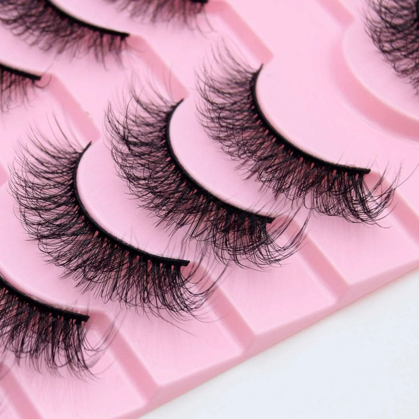 10 Pairs Mink Lashes Make Up Faux Hand Made Eyelashes Reusable Crisscross Q01