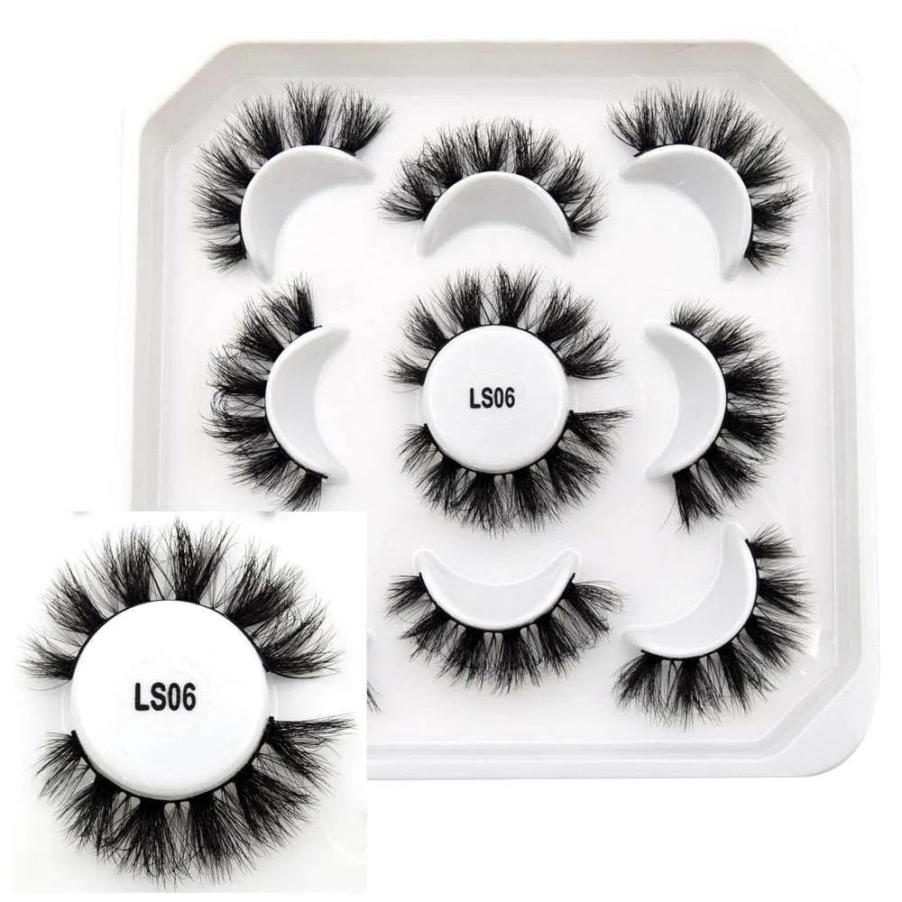 10 Pairs Mink Lashes Make Up Faux Hand Made Eyelashes Reusable Crisscross Q01