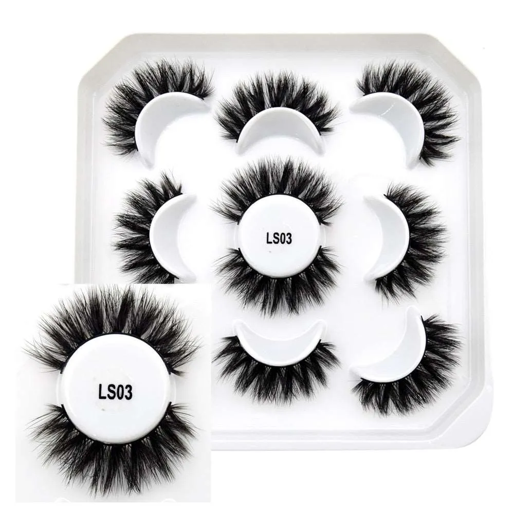 10 Pairs Mink Lashes Make Up Faux Hand Made Eyelashes Reusable Crisscross Q01