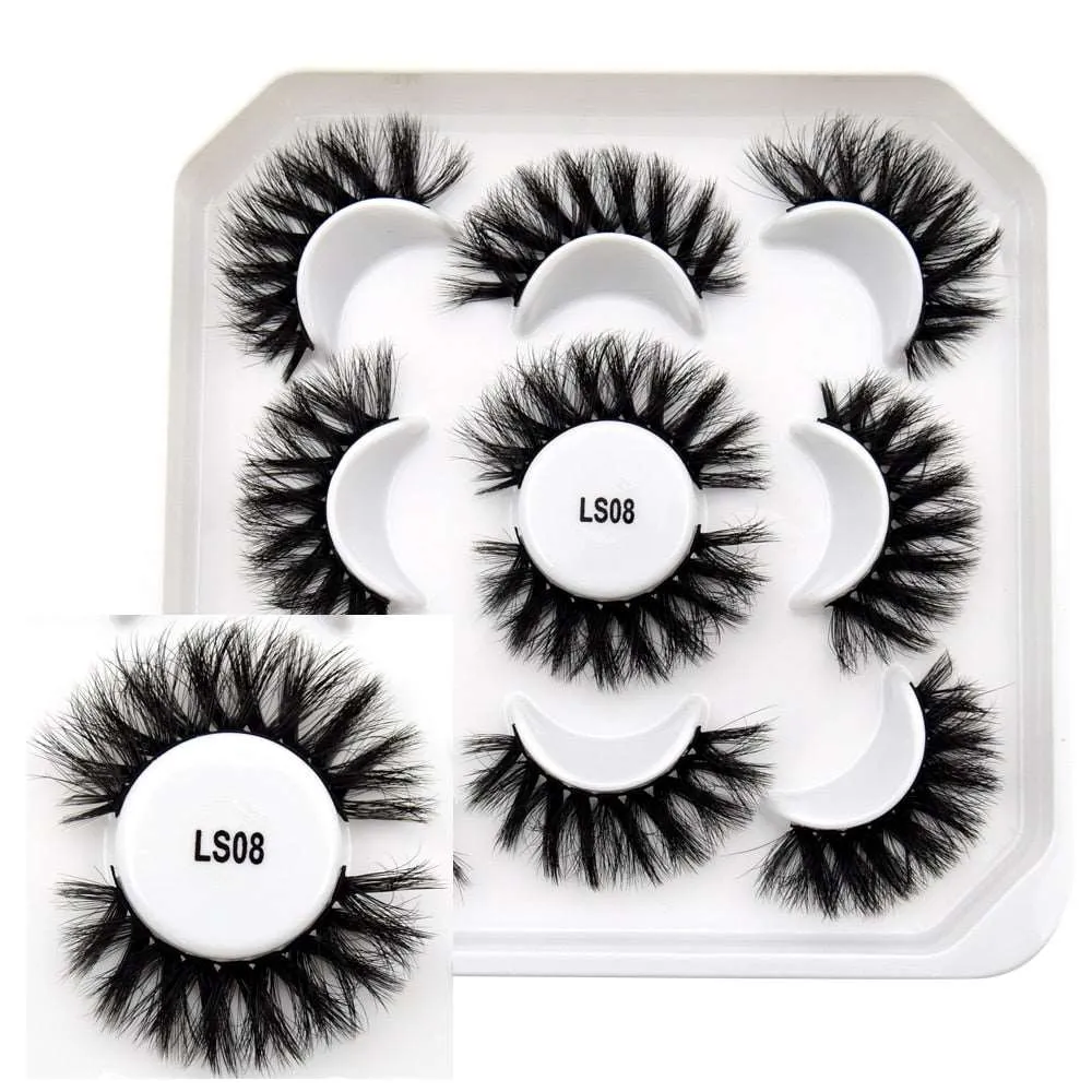 10 Pairs Mink Lashes Make Up Faux Hand Made Eyelashes Reusable Crisscross Q01