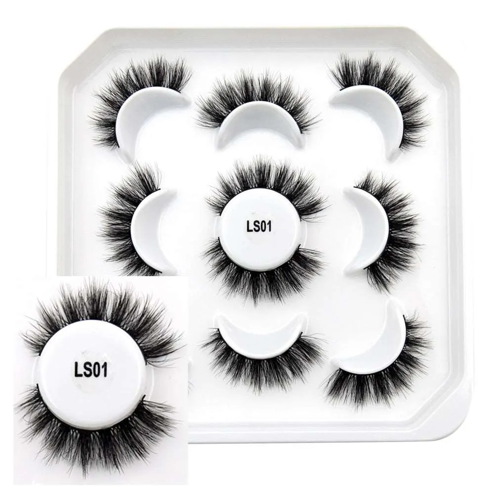 10 Pairs Mink Lashes Make Up Faux Hand Made Eyelashes Reusable Crisscross Q01