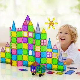 100pcs STEM Magnetic Tiles Set, BPA-Free, Keezi