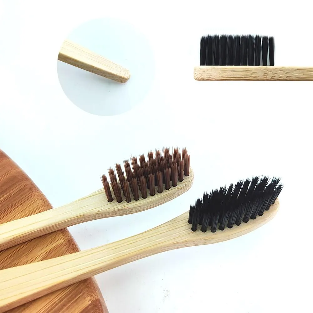 12Pcs/Pack Eco Friendly Natural Bamboo Charcoal Soft Hair Tooth  Brushes