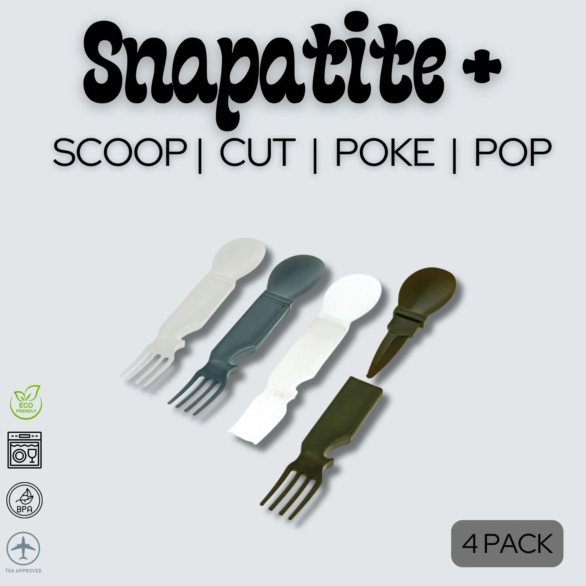 4-IN-1 Snapatite 4 Piece Set (Clear, Olive, Grey Blue and Smoke Grey)