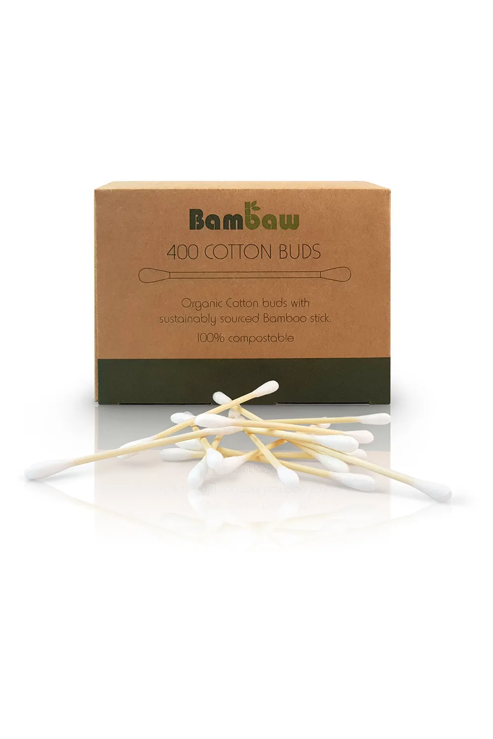 400 plastic-free cotton buds <br> by Bambaw