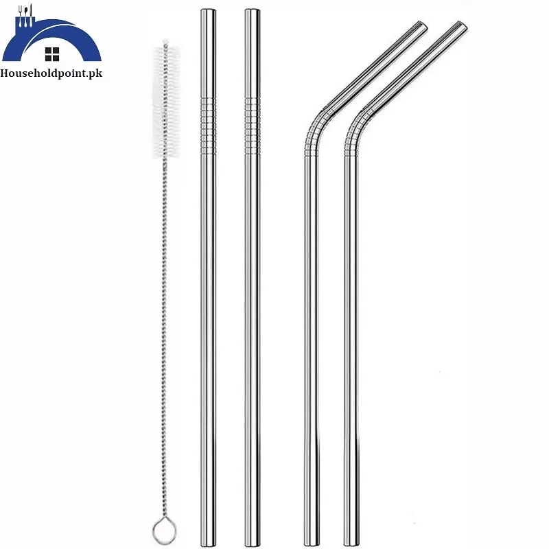 4Pcs Steel Straw Set With Brush