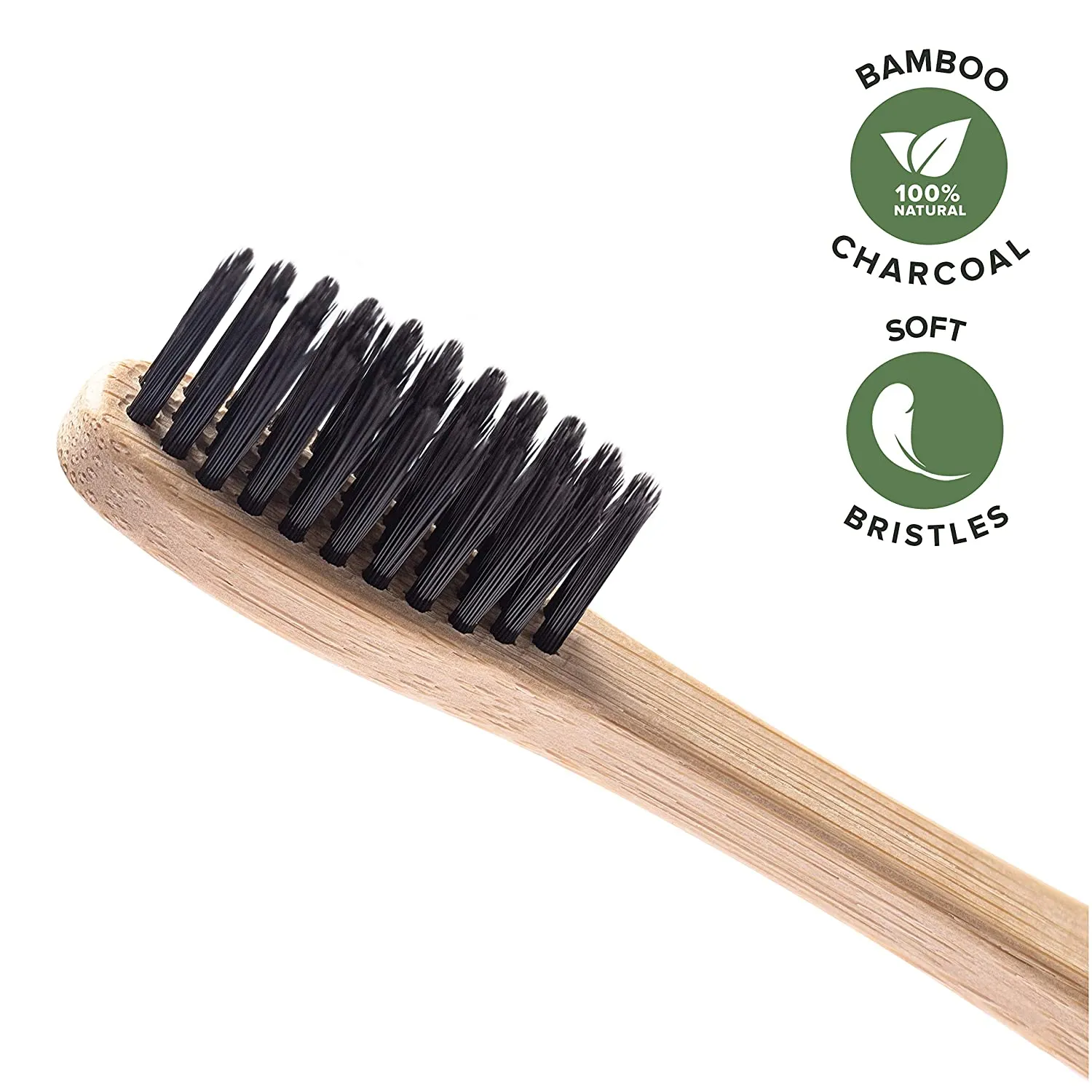 Bamboo Toothbrushes, 12 Pack BPA Free Soft Bristles Toothbrushes  Eco-Friendly, Natural, Set of 2