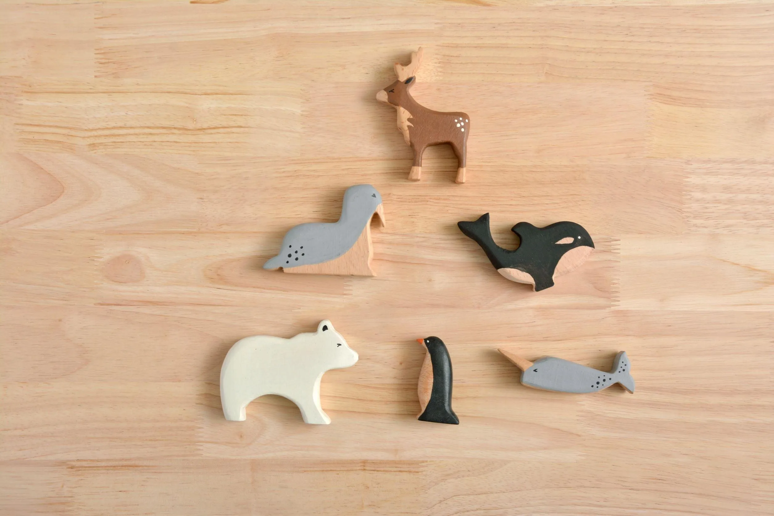 Birch Polar Set Of 6 Toys for Kids | Eco-Friendly Wooden Arctic Figures