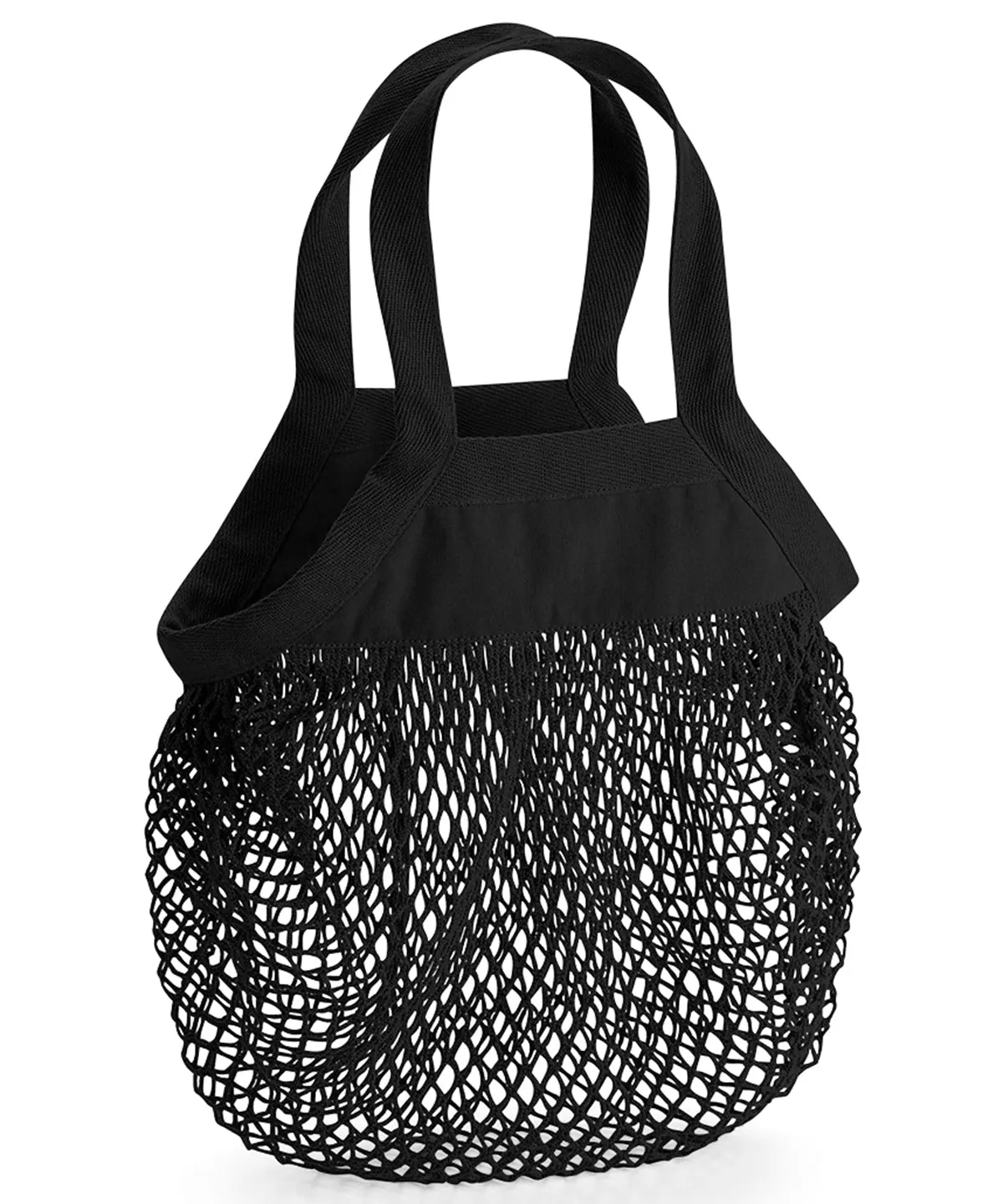 Black - Organic cotton mini mesh grocery bag