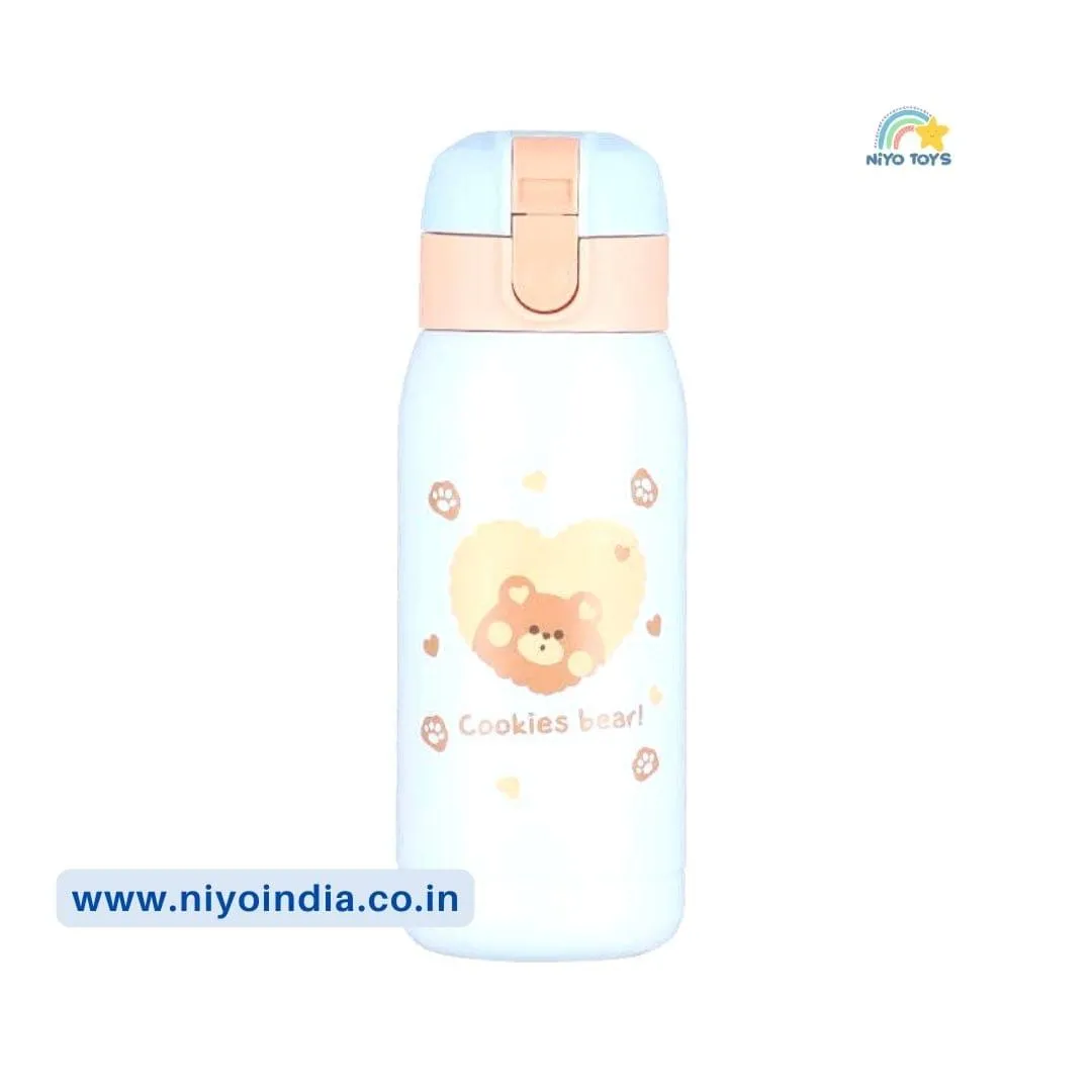 BPA Free Double Walled Insulated Stainless Steel Cartoon Print Water Bottle 330 ML