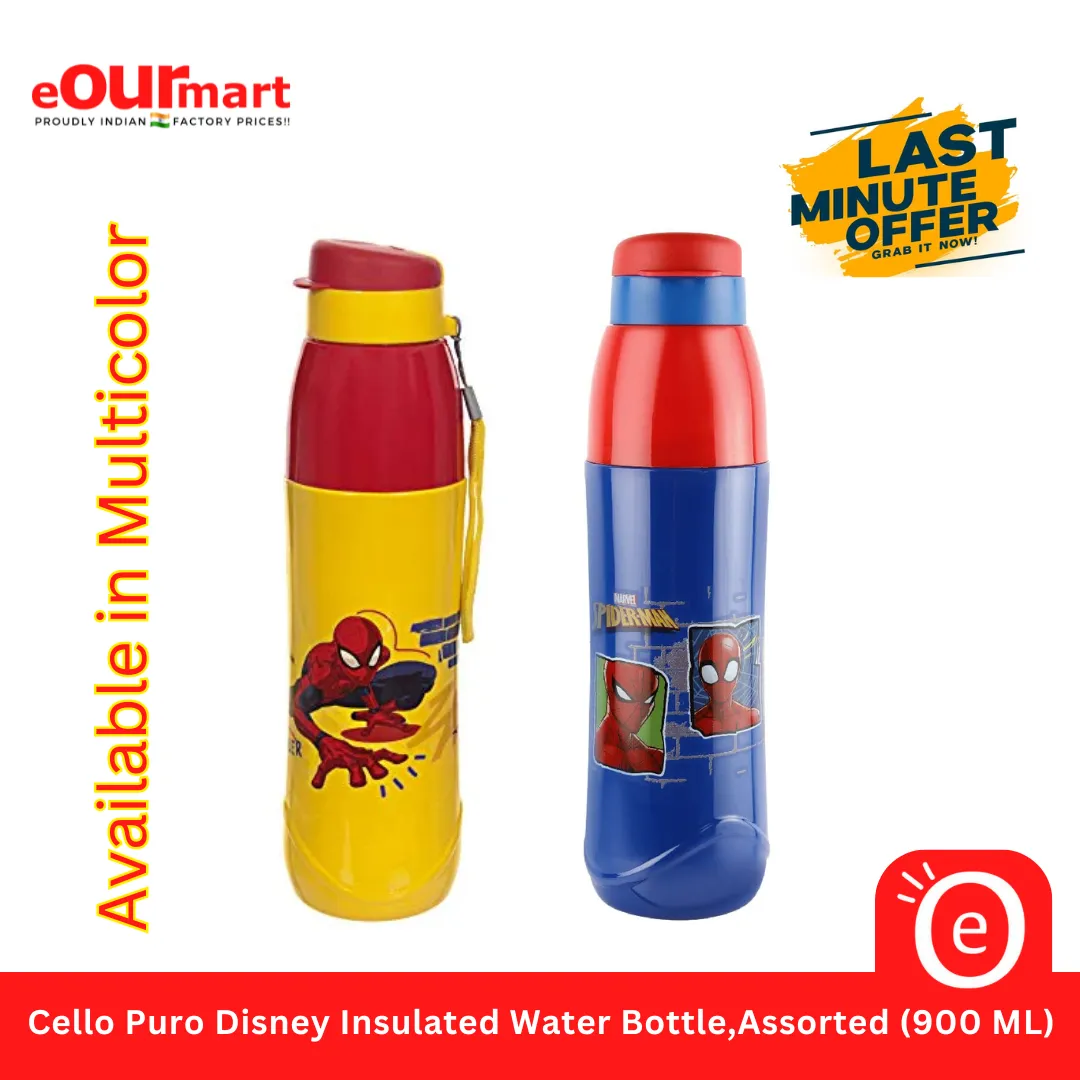 Cello Puro Disney Insulated Water Bottle, Assorted (900 ML)