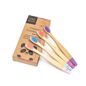 Children's Bamboo Toothbrush - 4 Pack - Candy Colour