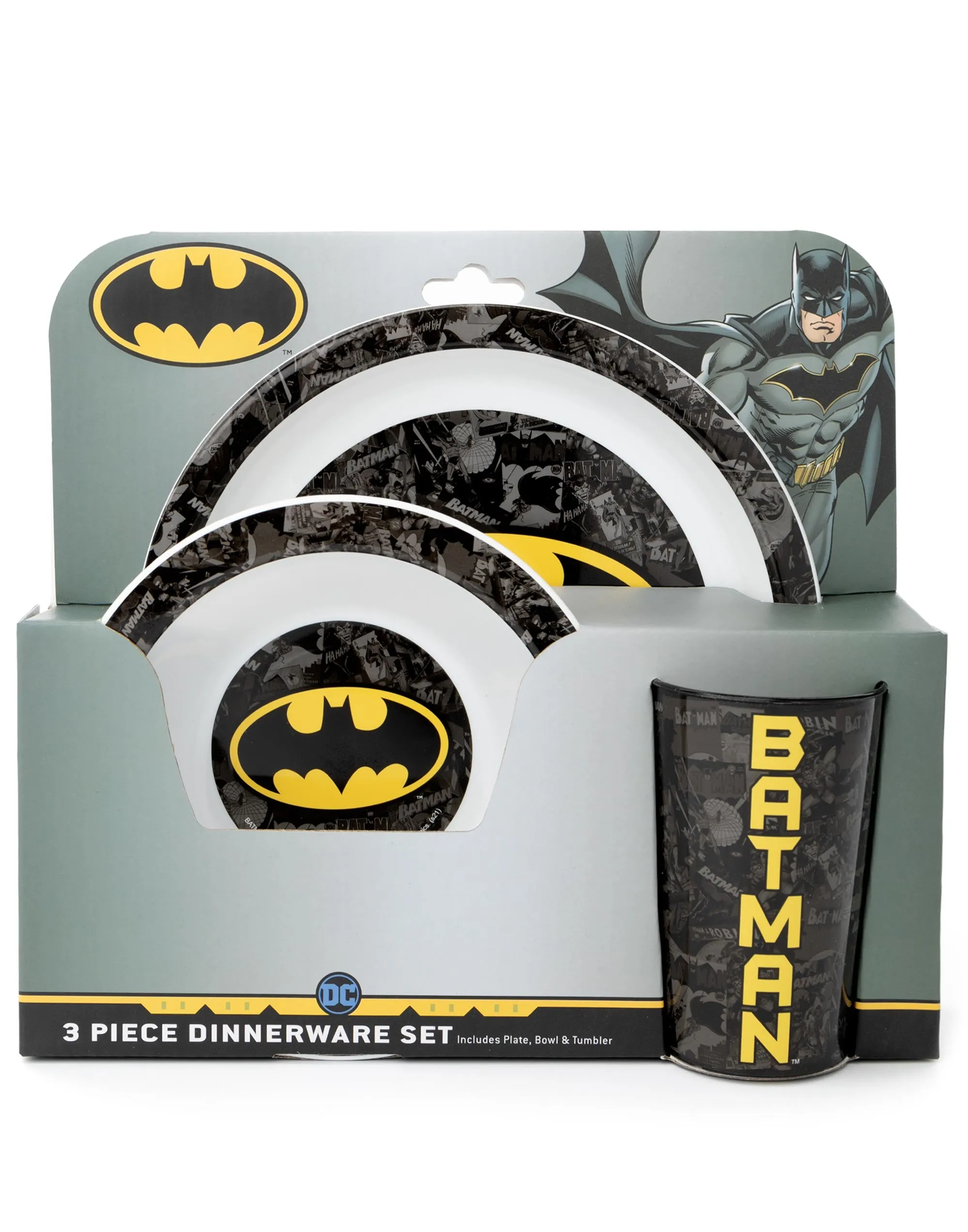 DC Comics Batman 3 Piece Tableware Set BPA Free