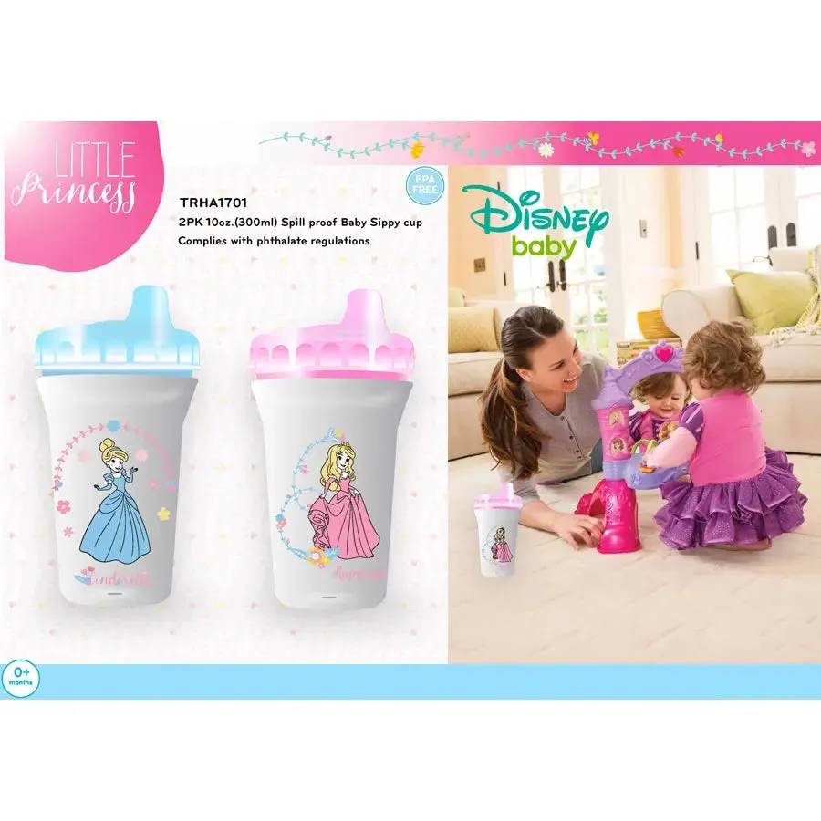 Disney BPA Free Baby Sippy Cup, 12 Months , 300ML, Pack of 2 - Princess - Mix