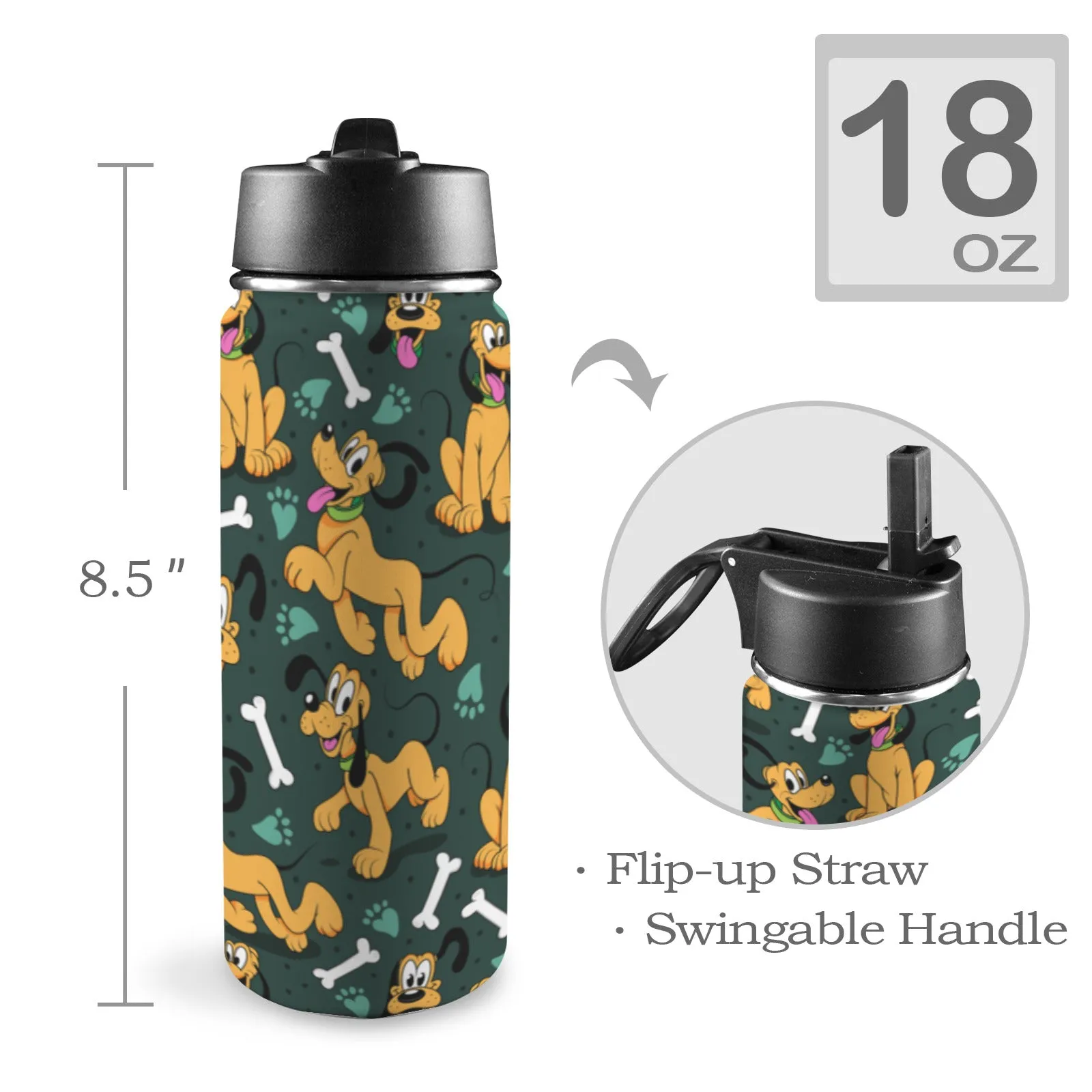 Disney Pluto Life Is Better With A Dog Insulated Water Bottle