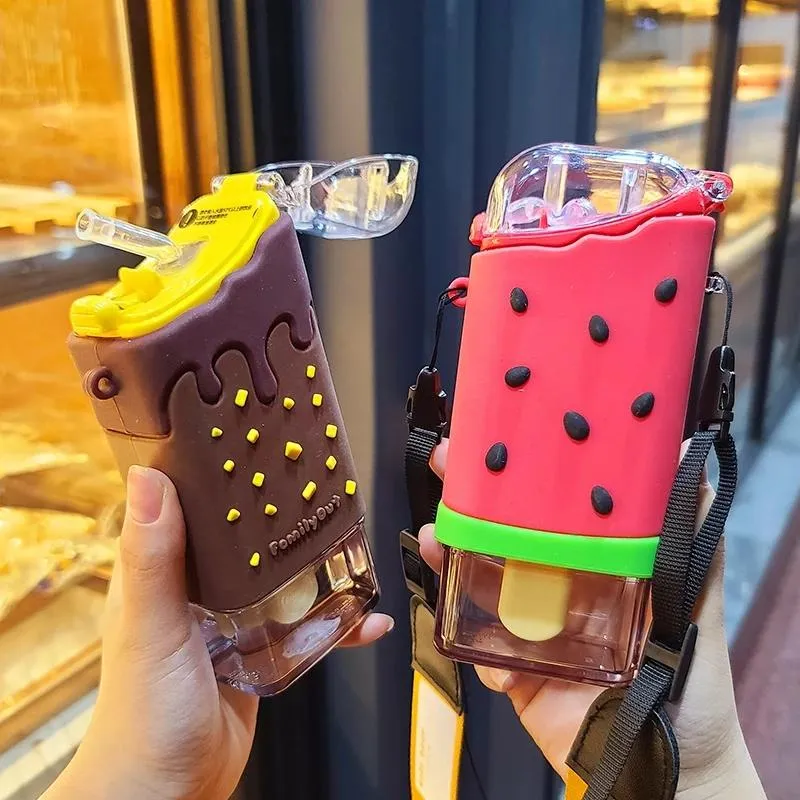 Donut Ice Cream Water Bottle With Straw