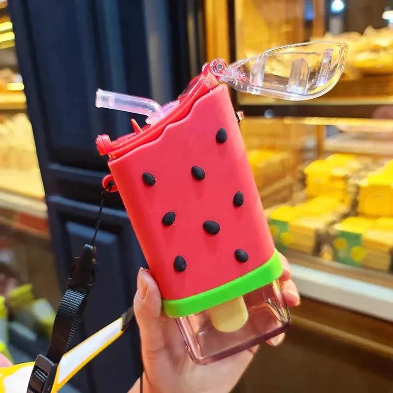 Donut Ice Cream Water Bottle With Straw