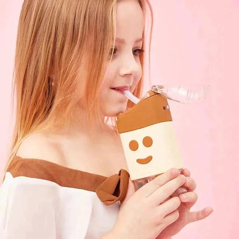 Donut Ice Cream Water Bottle With Straw