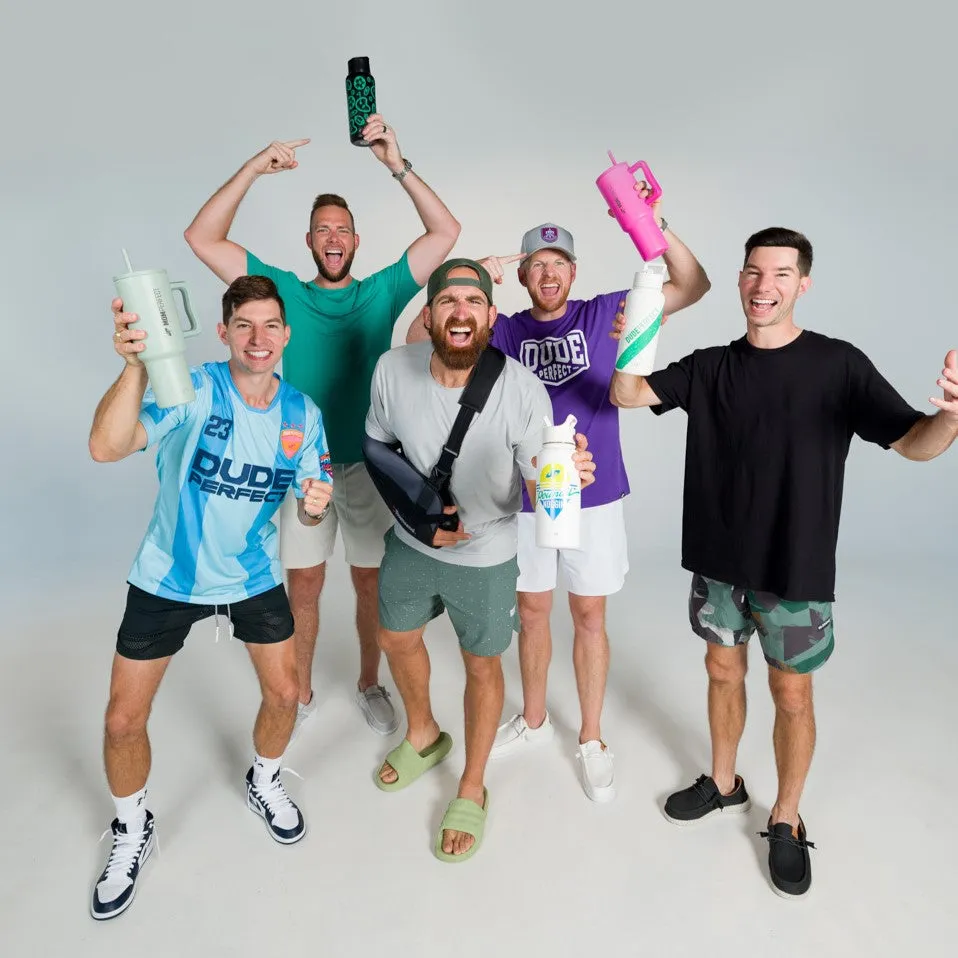 Dude Perfect Summit Water Bottle with Straw Lid and Chug Lid