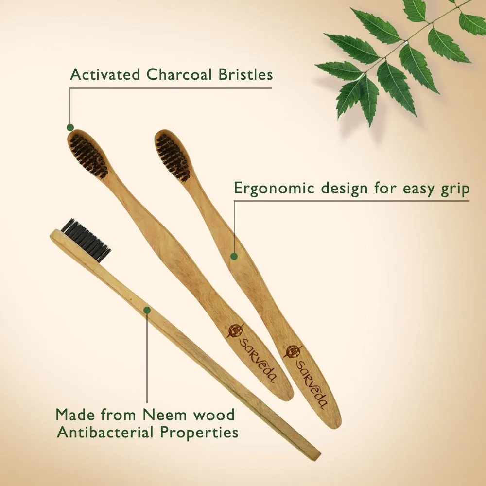 Eco-friendly Toothbrush made from Natural Neem Wood with Anti-bacterial & Anti-fungal properties