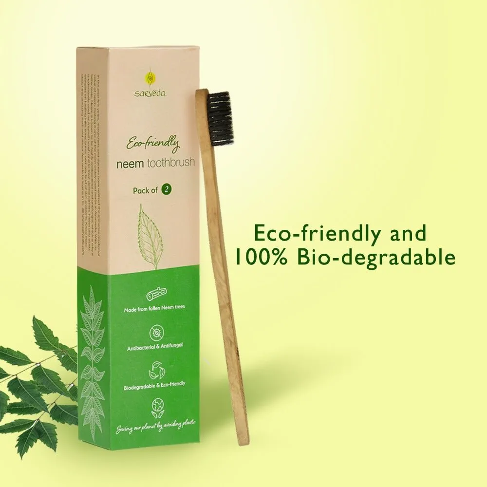 Eco-friendly Toothbrush made from Natural Neem Wood with Anti-bacterial & Anti-fungal properties