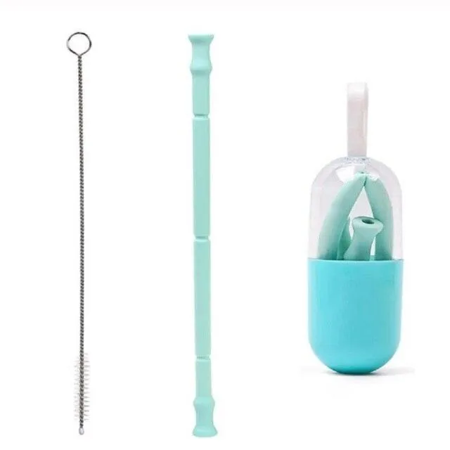 Foldable Reusable Silicone Straw