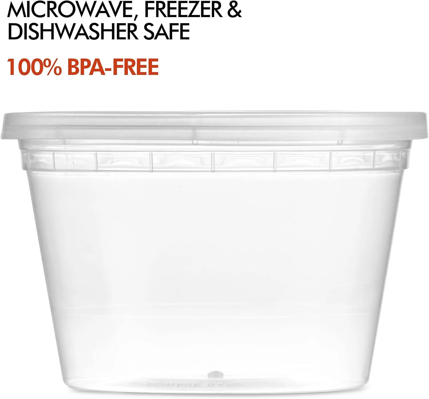 Food Containers with 54 Lids - (48 Sets) 24-32 Oz Quart Size & 24-16 Oz Pint Size For Airtight