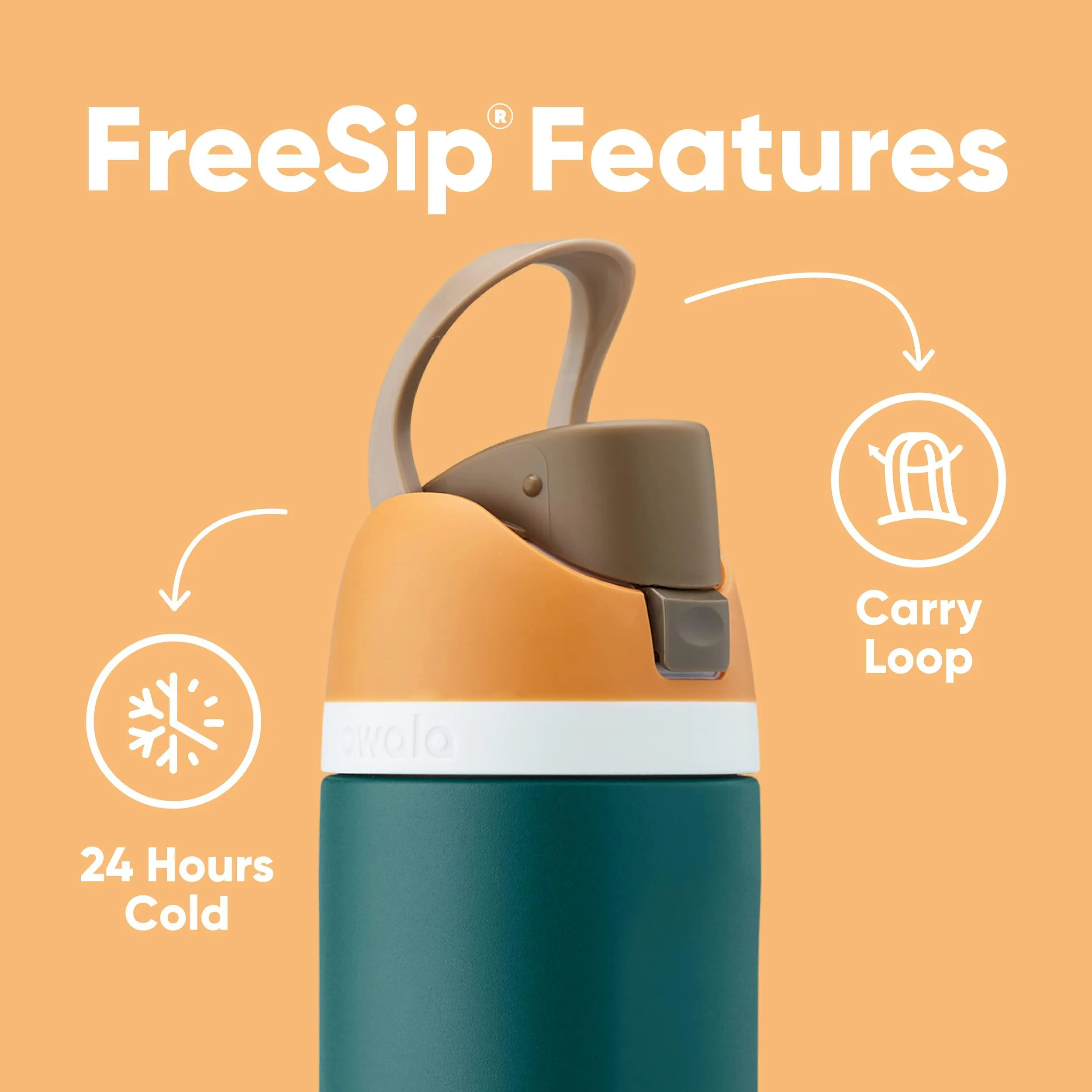 FreeSip Insulated Stainless Steel Water Bottle with Straw