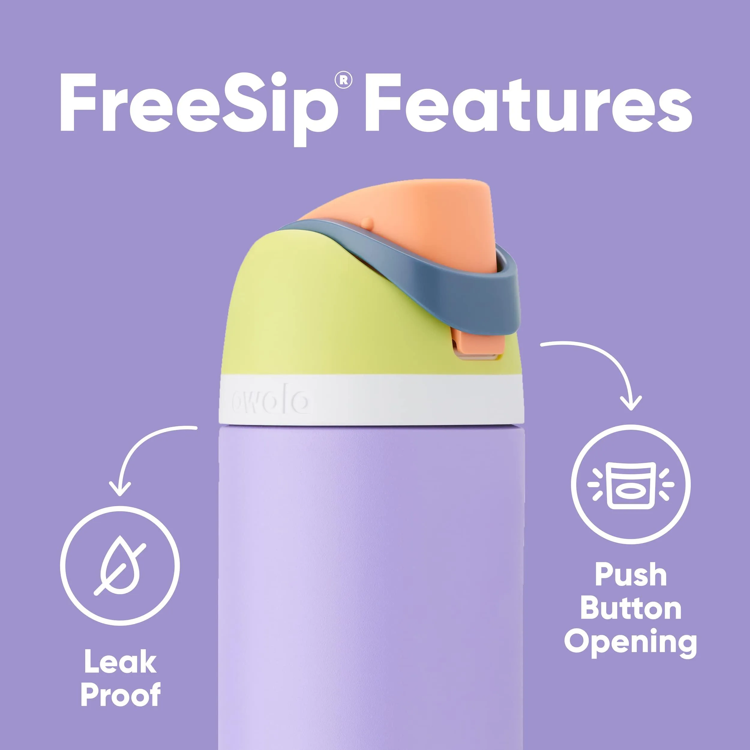 FreeSip Insulated Stainless Steel Water Bottle with Straw