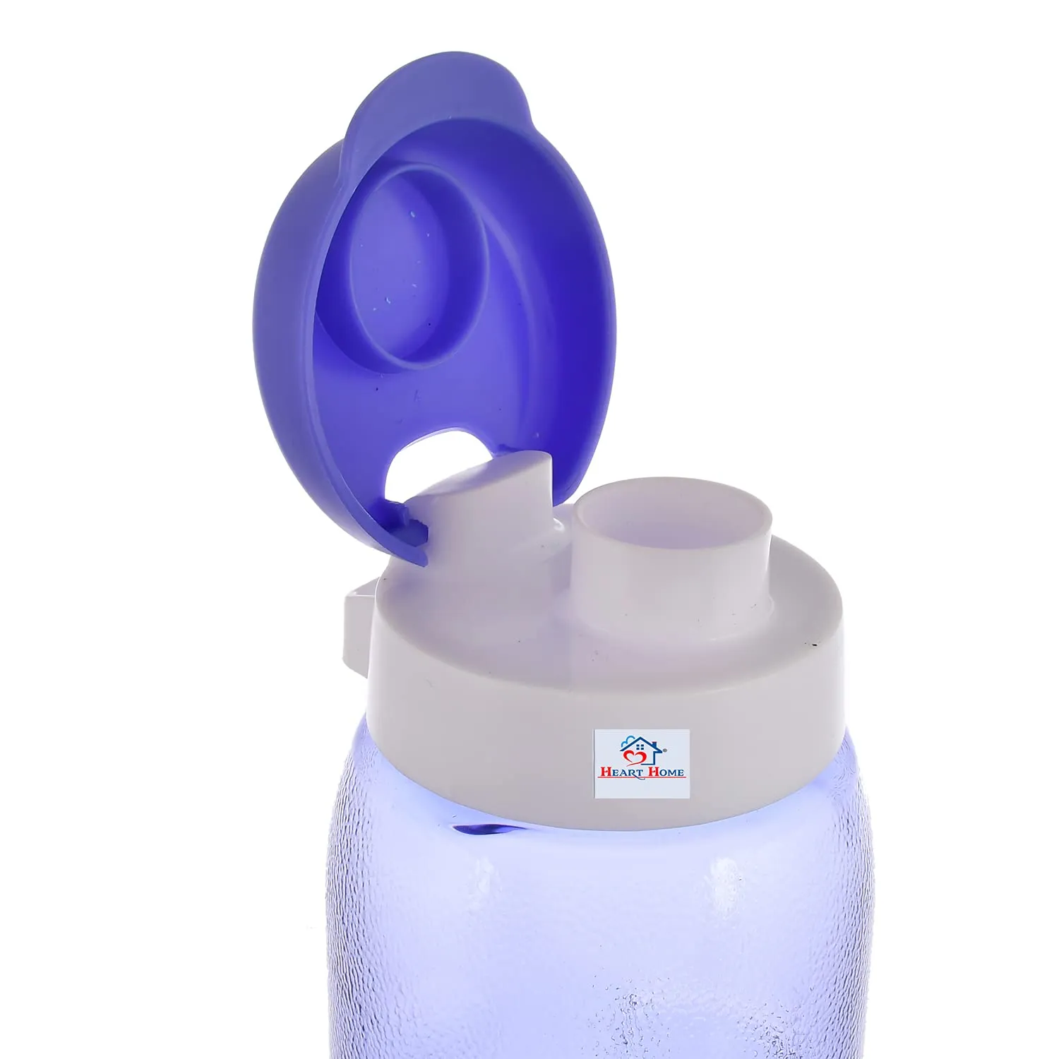 Heart Home Unbreakable BPA & Leak Free Plastic Water Bottle With Sipper- 1 Litre, Pack of 6 (Pruple)