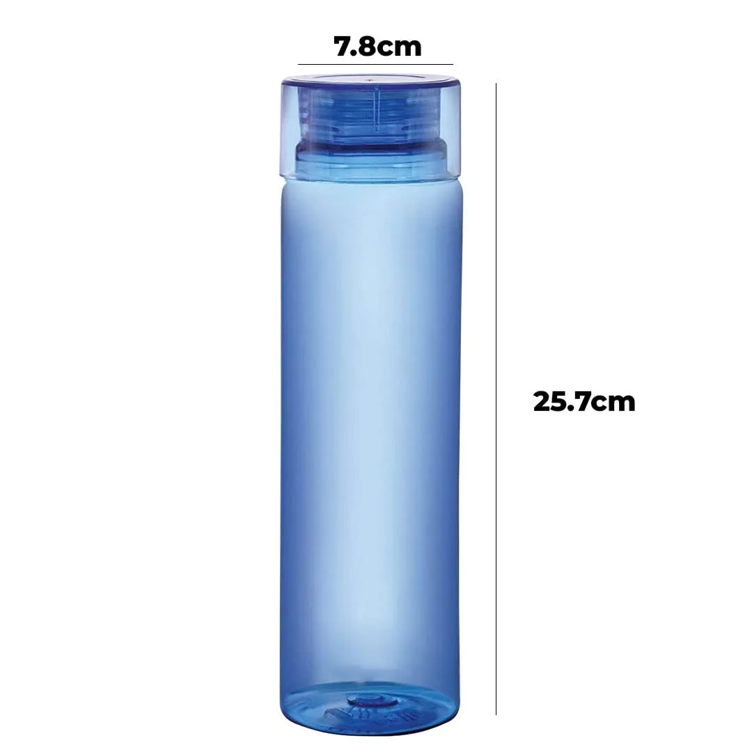 Homestic BPA Free Plastic Water Bottles | Breakproof, Leakproof, Food Grade PET Bottles | Water Bottle for Kids & Adults | Plastic Bottle Set of 6 |Blue