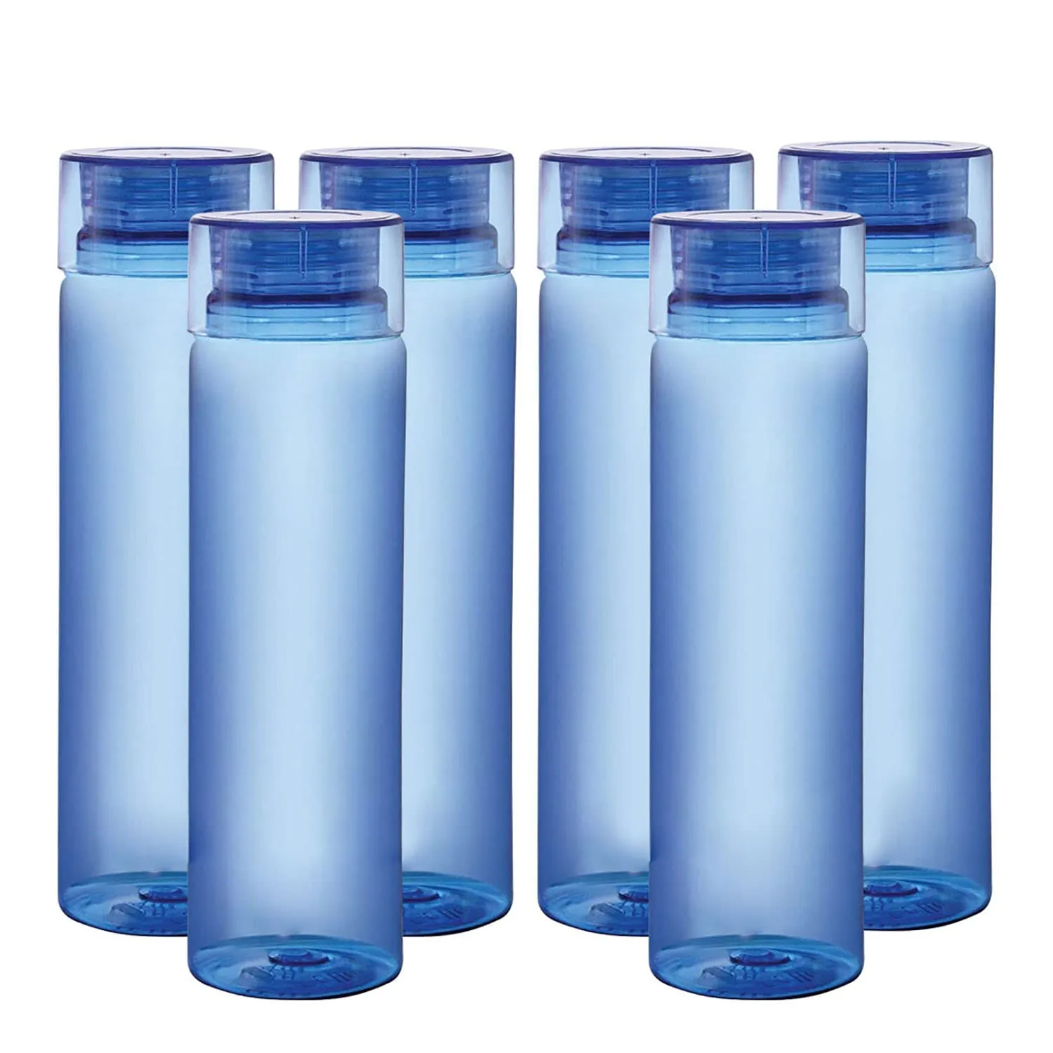 Homestic BPA Free Plastic Water Bottles | Breakproof, Leakproof, Food Grade PET Bottles | Water Bottle for Kids & Adults | Plastic Bottle Set of 6 |Blue