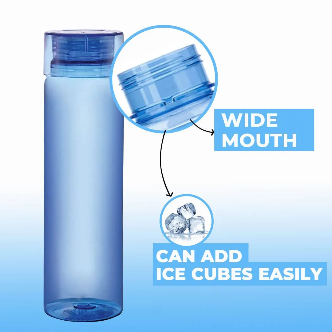 Homestic BPA Free Plastic Water Bottles | Breakproof, Leakproof, Food Grade PET Bottles | Water Bottle for Kids & Adults | Plastic Bottle Set of 6 |Blue