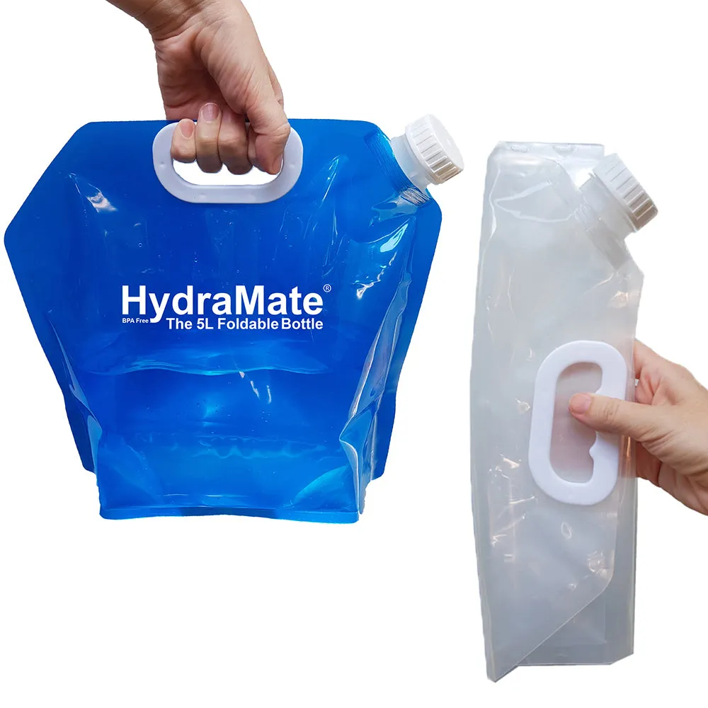 HydraMate 5L Water Carrier Collapsible Bottle Pack of 2.