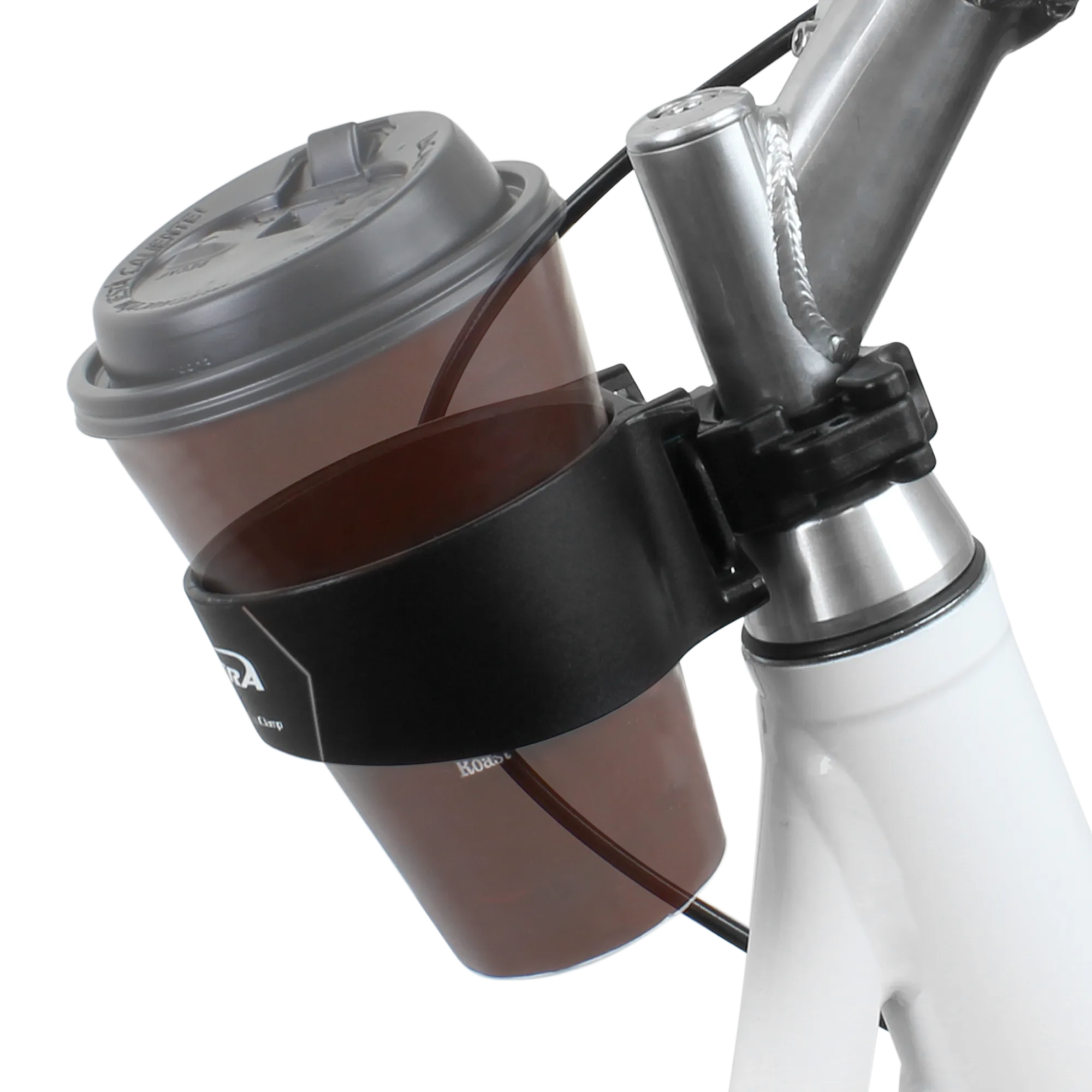 IBERA Black Handlebar Cup Holder with Bar Clamp Mount | IB-CB1