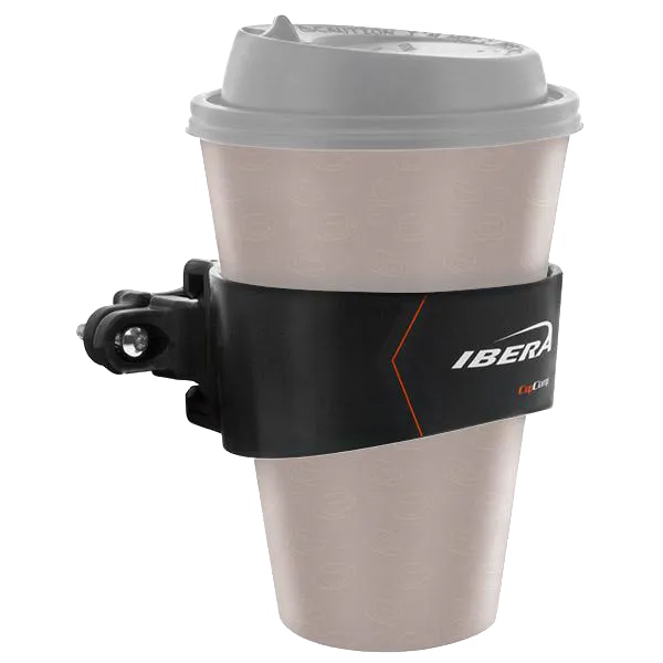 IBERA Black Handlebar Cup Holder with Bar Clamp Mount | IB-CB1