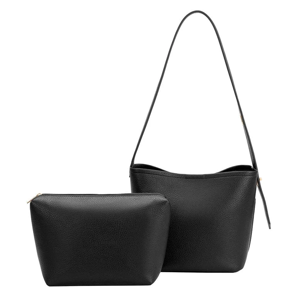 Irina Black Recycled Vegan Shoulder Bag