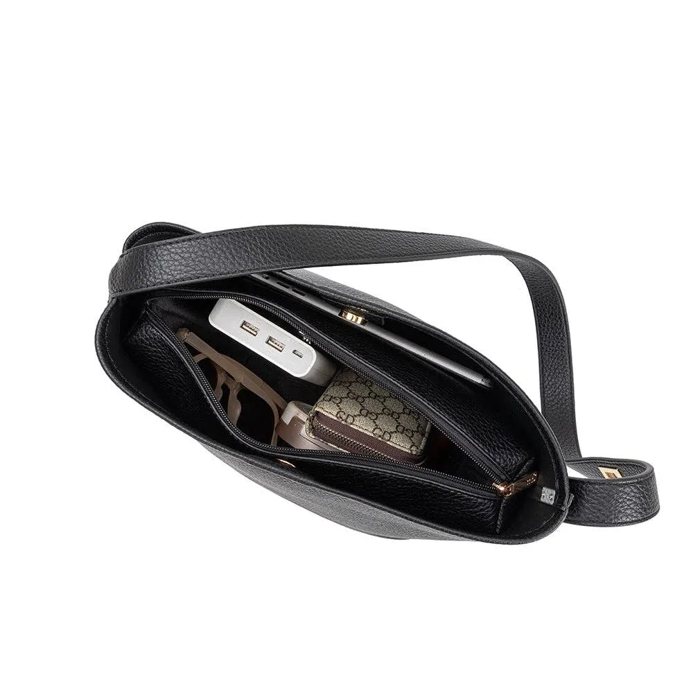 Irina Black Recycled Vegan Shoulder Bag